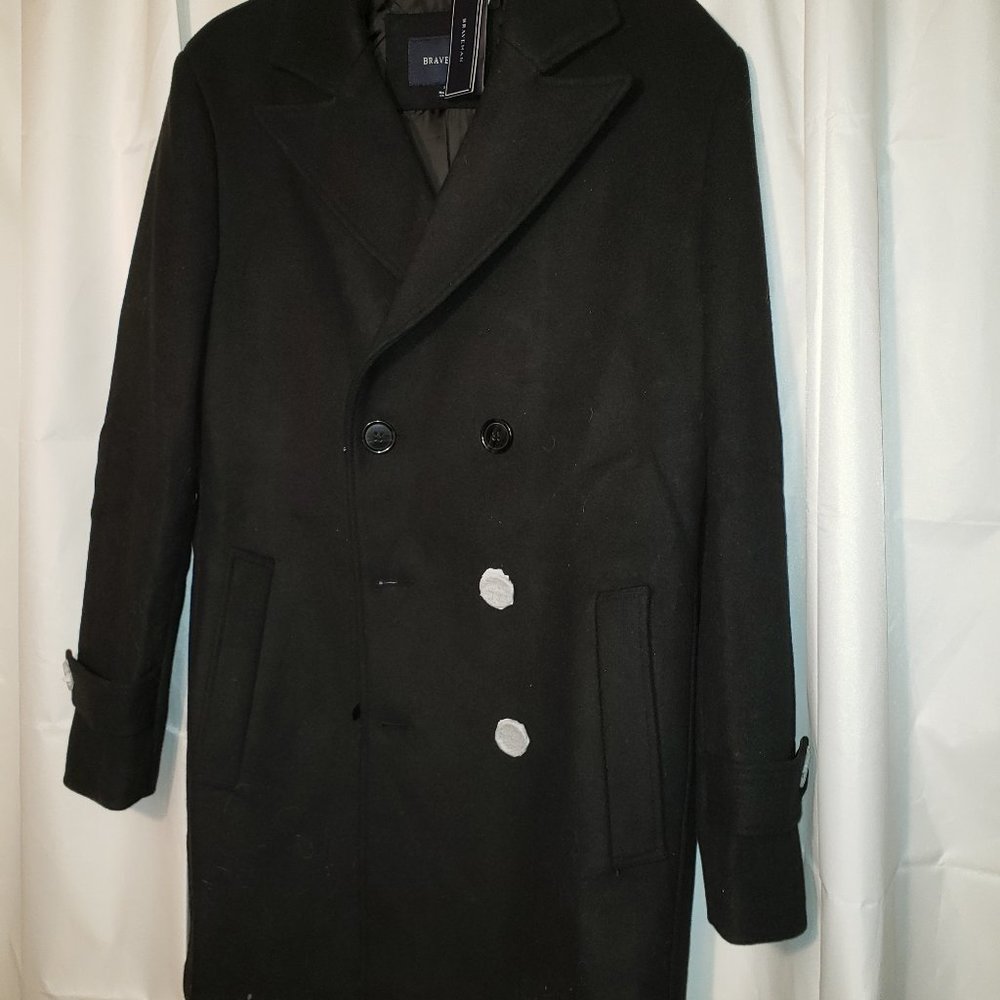 Double Breasted Wool Blend Coat